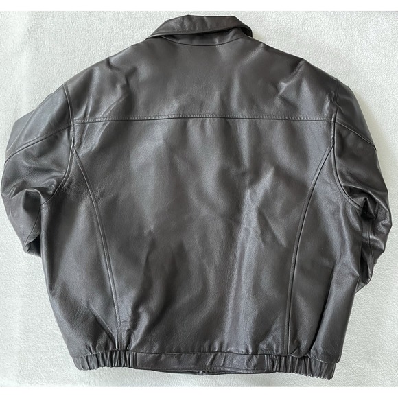 Saddlebred Men's Brown Leather Jacket Vintage XL‎ Quilted Lining Bomber Flight - Picture 16 of 16